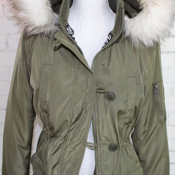 Garage Clothing Army Green Puffer Coat - Picture 3 of 7
